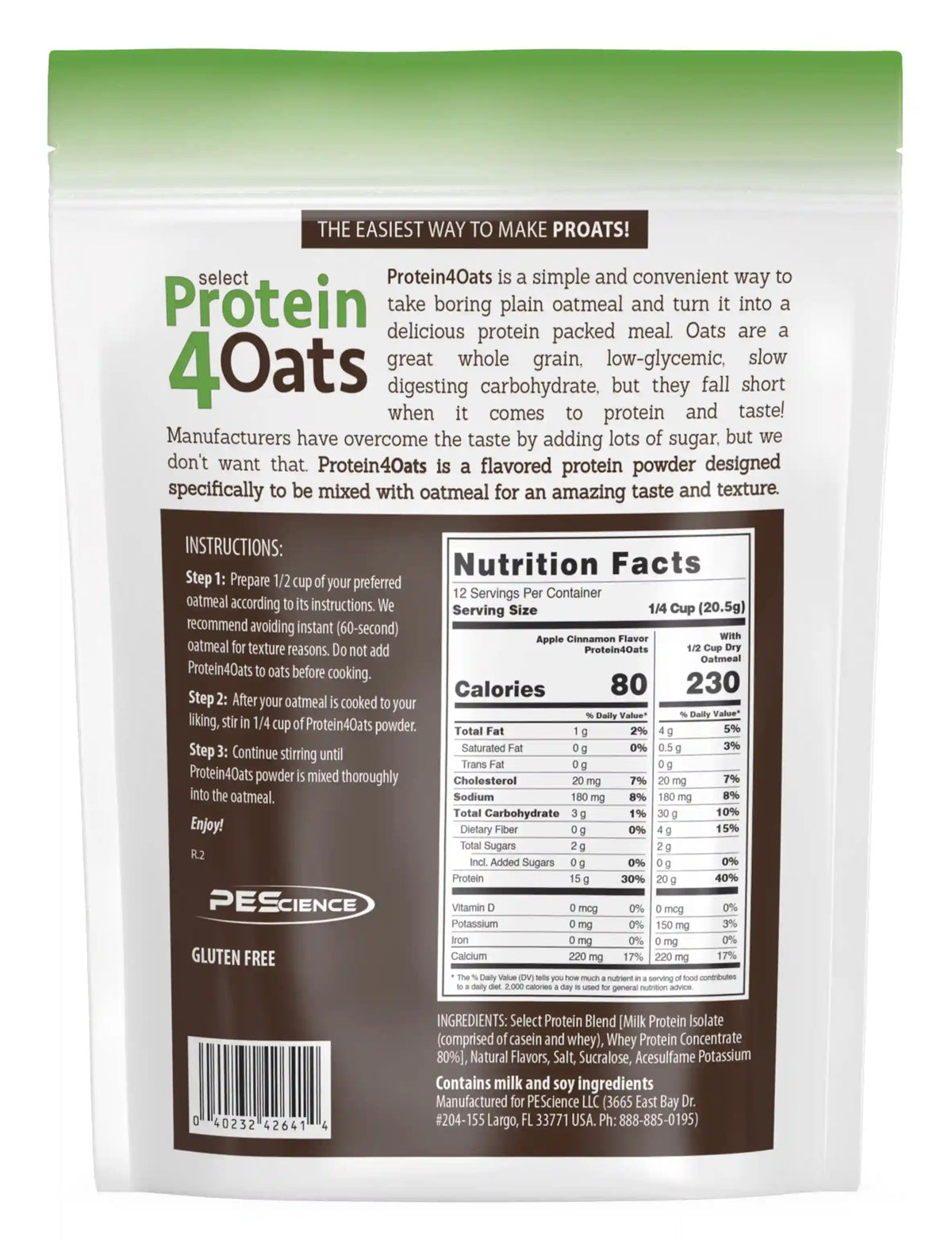 Protein4Oats Protein for Oatmeal